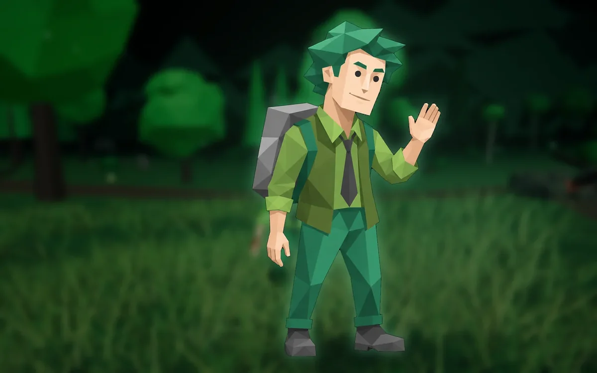 Der Hauptcharakter läuft durch den Wald der Open World