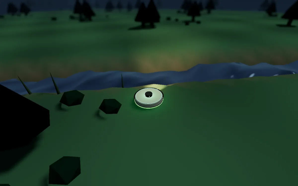 Clean Branding Wins, fahrbarer Roboter in einer Low-Poly-Welt